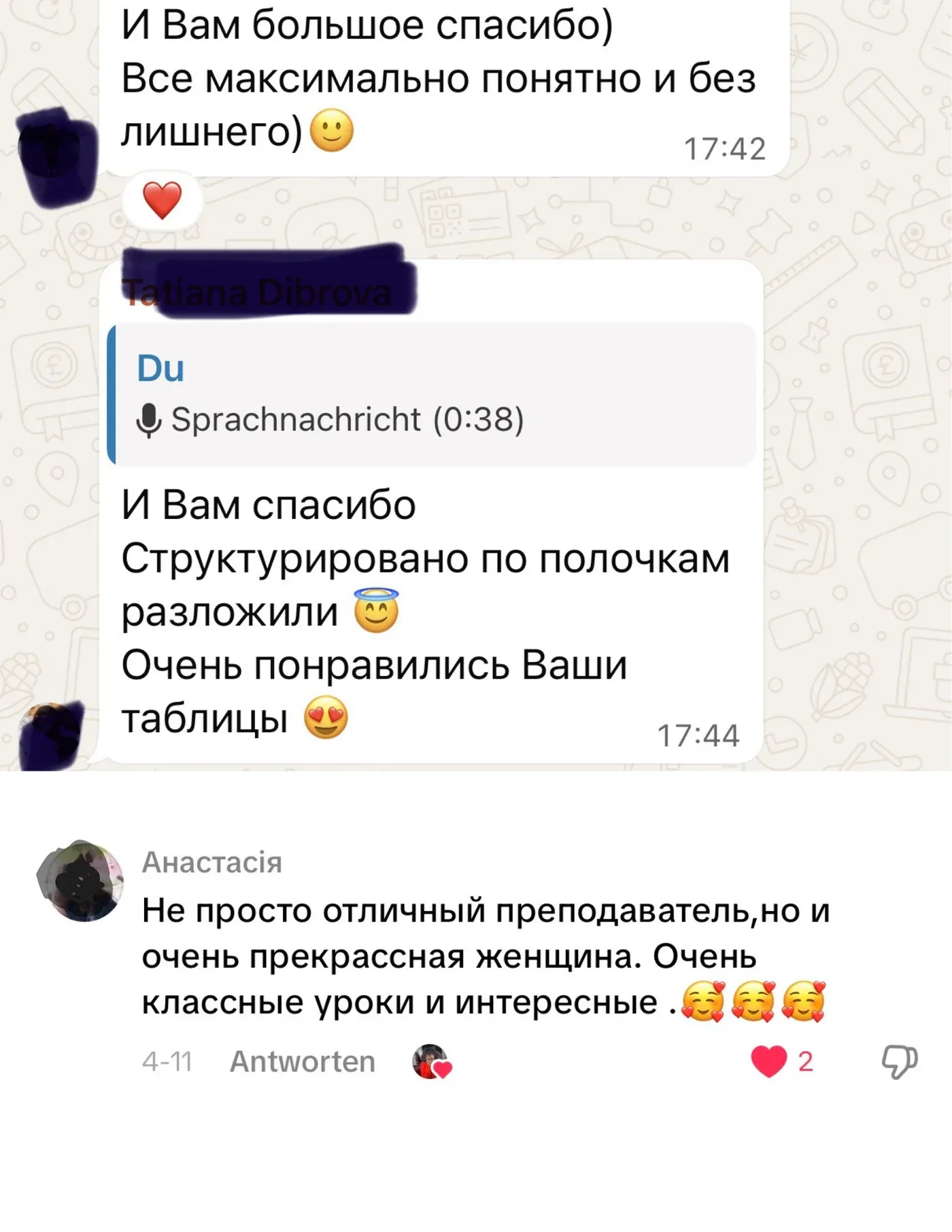 И Вам большое спасибо) Все максимально понятно и без лишнего) 🙂 — И Вам спасибо. Структурировано по полочкам разложили 😇 Очень понравились Ваши таблицы 😍 — Не просто отличный преподаватель, но и очень прекрассная женщина. Очень классные уроки и интересные 🥰🥰🥰